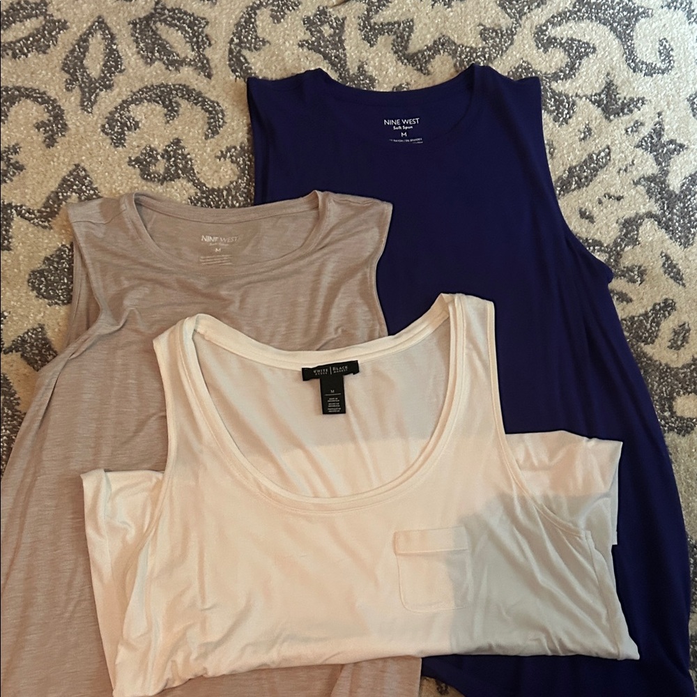 Nine West and WHBM Women's Tank Tops - Cream, Tan, and Purple